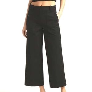 J. Crew Sydney wide-leg Black pants in bi-stretch cotton blend - Size 00